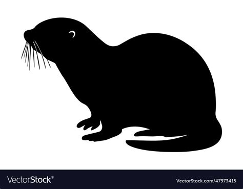 Otter silhouette isolated Royalty Free Vector Image