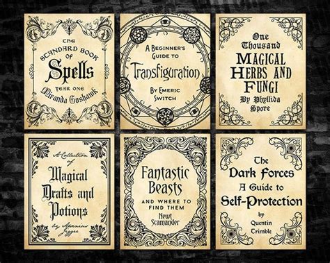 Free Printable Harry Potter Spell Book Covers