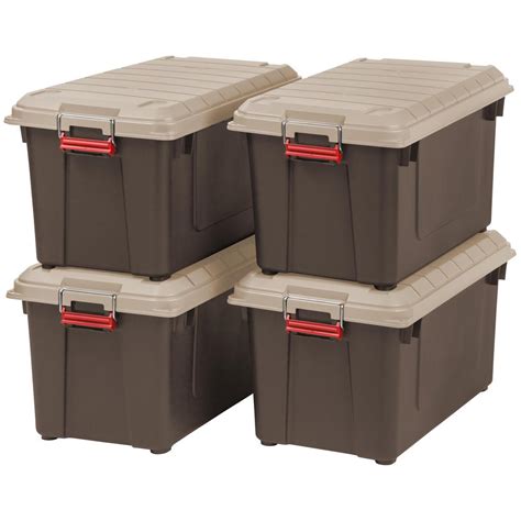 IRIS 87 Qt. Weather Tight Store-It-All Storage Bin in Brown (Pack of 4 ...