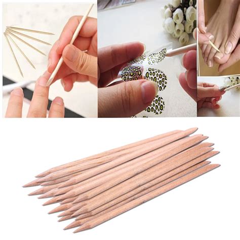 Orange Wood Stick for Nail Art 20Pcs Nail Art Orange Wood Stick Cuticle Pusher Remover Pedicure ...