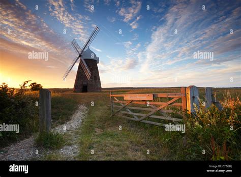 A beautiful summers evening at Halnaker windmill. Located high up on a ...