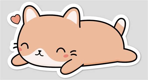 Kawaii Cute Cat Sticker By Happinessinatee Design By Humans