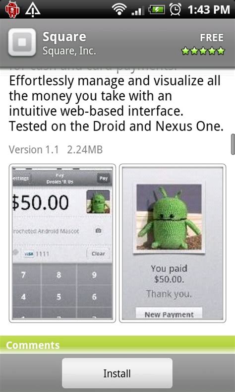 Square Mobile now available for Android | Android Community
