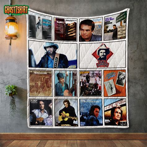 Merle Haggard Album Covers Quilt Blanket