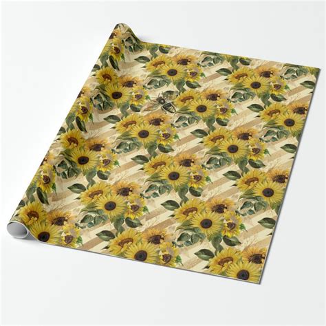 Sunflower Wrapping Paper | Zazzle | Paper, Wrapping paper, Wraps