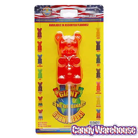 Giant Gummy Bear on a Stick - Orange | Candy Warehouse