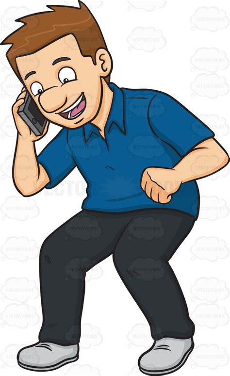 An Excited Man Calling Someone On His Phone | Cartoon man, Cartoon clip ...