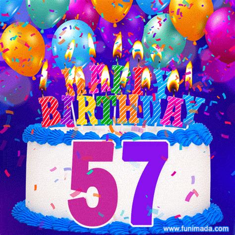 Happy 57th Birthday Animated GIFs | Funimada.com