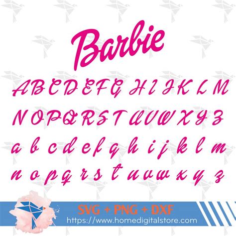 Barbie Font SVG, PNG, DXF