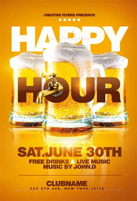 Happy Hour PHappy Hour Flyer template | Photoshop Psd - Creative ...