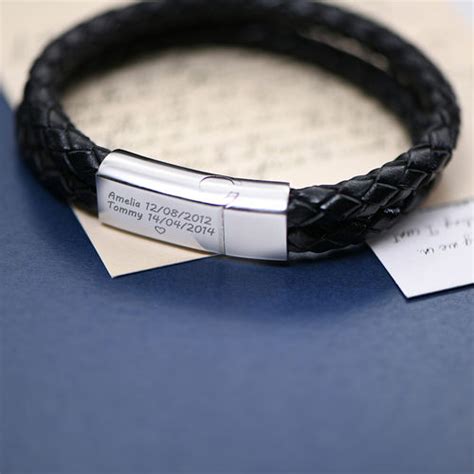 Personalized Engraved Bracelet For Men Heart Shape Stainless Steel Bracelets