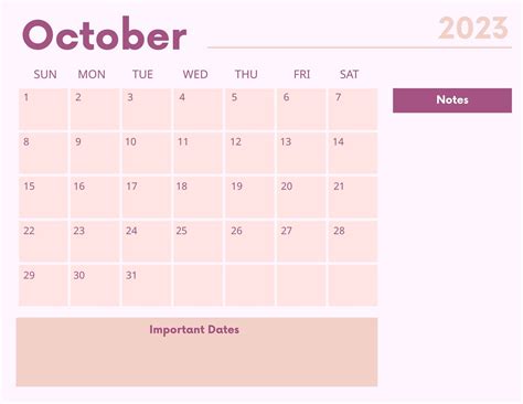 October 2023 Calendar Free Download - Get Calender 2023 Update