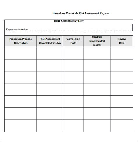 Free Printable Hazardous Assessment Forms - Printable Forms Free Online