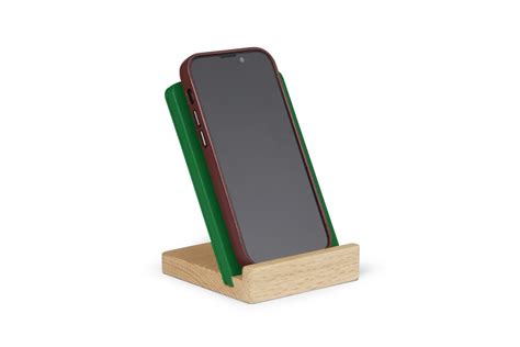 Leather and wood phone stand for all mobile phones