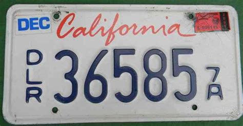 California Dealer License Plate Ca DLR Plate