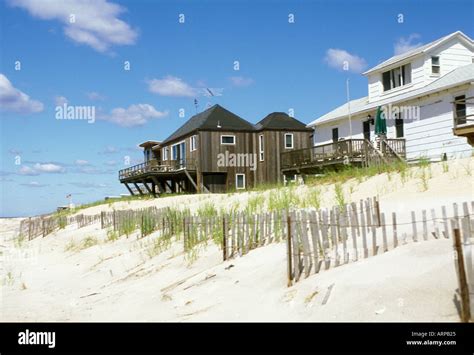 Houses On Beach Long Island Fire Island New York USA Stock Photo - Alamy