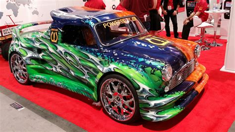 Great paint job on this custom car at the 2016 SEMA Show. It was at a SEMA Show a few years ago ...