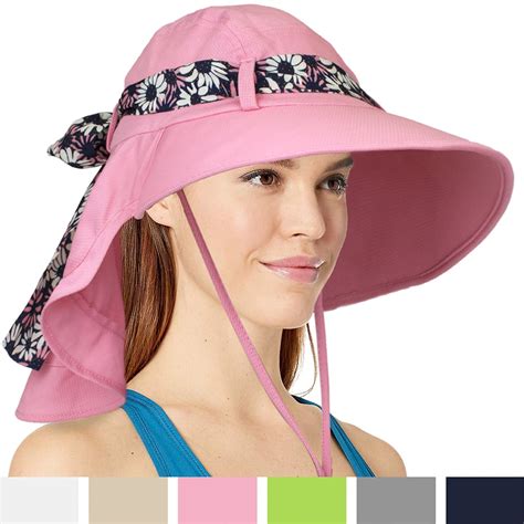 Womens Sun Hat, Summer UV Protection Outdoor Hat with Wide Brim, Neck ...