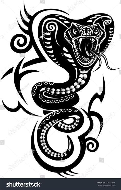 Snake Tattoo Cobra Stock Vector (Royalty Free) 207015283