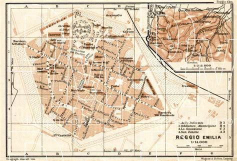 Old map of Reggio (Reggio Emilia) in 1908. Buy vintage map replica ...