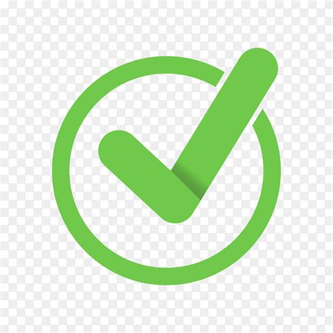 Right, Correct, check-in Green Icon Sign on transparent background PNG ...