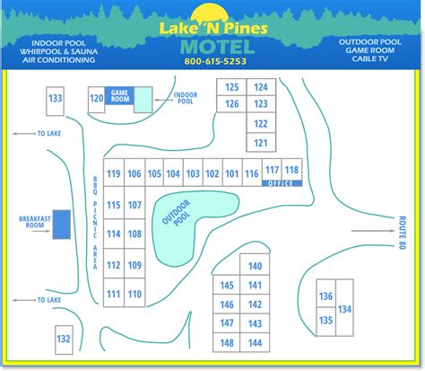 Map of Premises - Lake N Pines Motel - Cooperstown