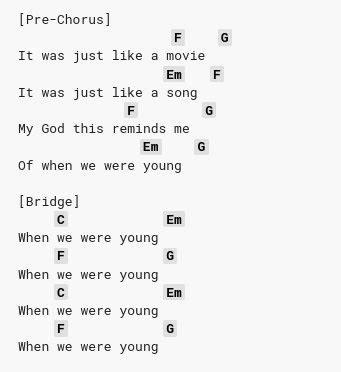 When We Were Young by Adele | Guitar Chords - Six String Acoustic