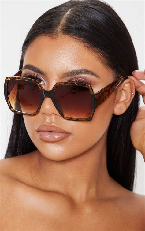 Tortoiseshell Square Oversized Sunglasses | PrettyLittleThing