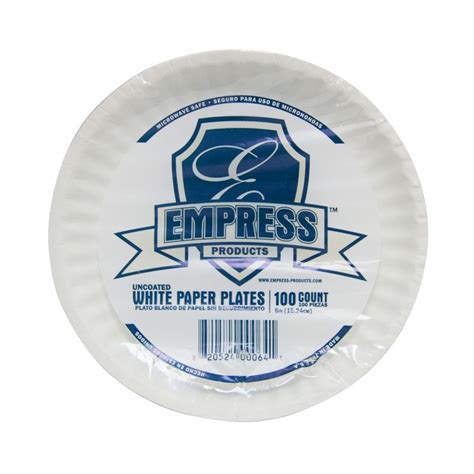 PAPER PLATE 9" WHITE UNTREATED LIGHTWEIGHT 100/PK 12PK/CS - E30300 00065