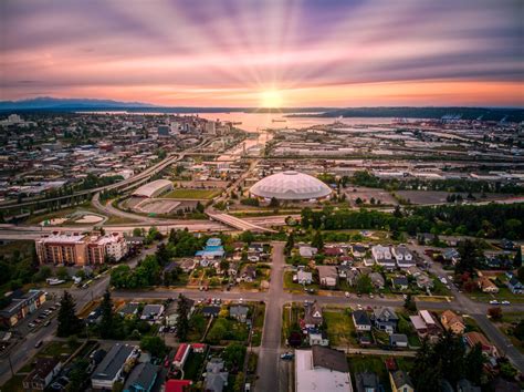 sunset over tacoma dome 2021 - Move to Tacoma - Move to Tacoma