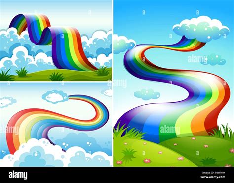 A Set of Rainbow Road illustration Stock Vector Image & Art - Alamy