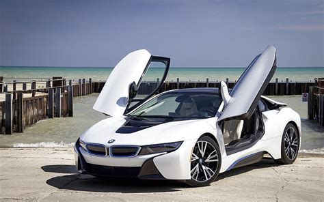 1920x1080px | free download | HD wallpaper: white coupe, bmw i8, side ...