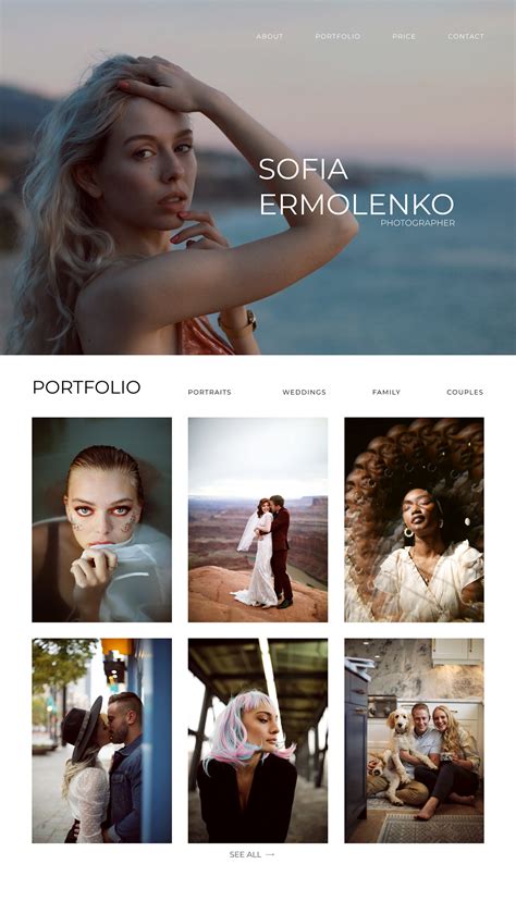 Photographer Portfolio on Behance