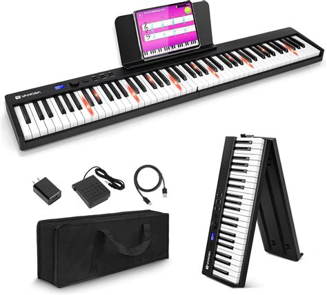 Piano Plegable, Portatil 88 Teclado Plegable Tamaño Completo Piano Semi-Peso Bluetooth con ...