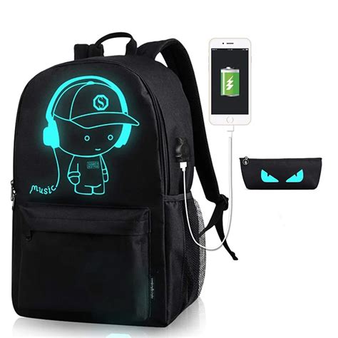 Lightweight Luminous Led Light Backpack Flash Bag Laptop Backpack With Usb Chargeing Port - Buy ...