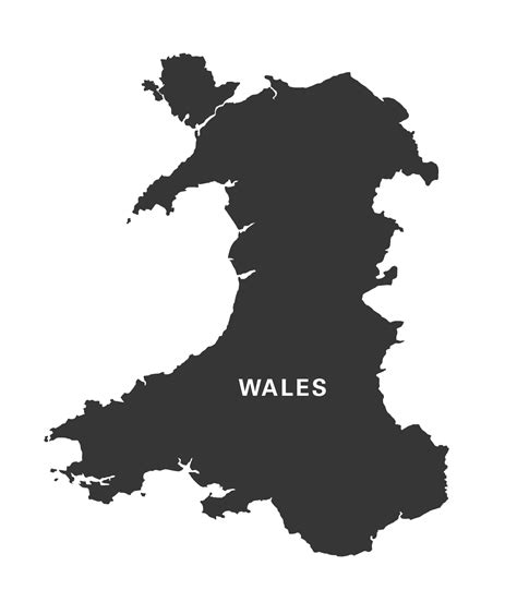 Wales outline map - royalty free editable vector map - Maproom