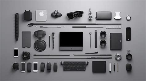 Premium AI Image | Composition featuring a collection of high tech gadgets Generative AI