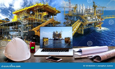 Manufacturing of Oil and Gas Rig and Installation Offshore Stock Photo - Image of construction ...