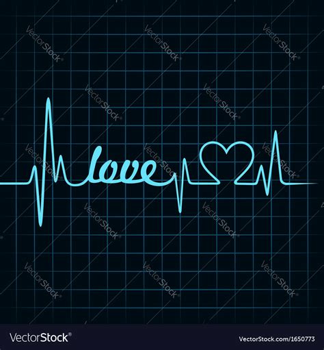 Heartbeat make a love text and heart symbol Vector Image