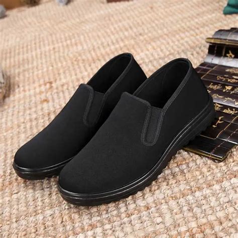 Spring-Black-Cotton-Cloth-Shoes-Loafers-Mens-Footwear-Casual-Sneaker ...