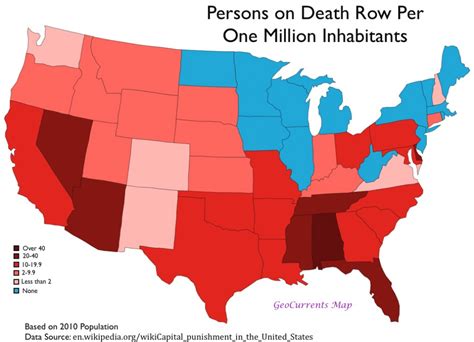 The Geography Of The Death Penalty In The United States | Geocurrents within Death Penalty ...