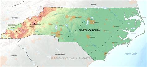 Physical Map Of North Carolina - Maping Resources