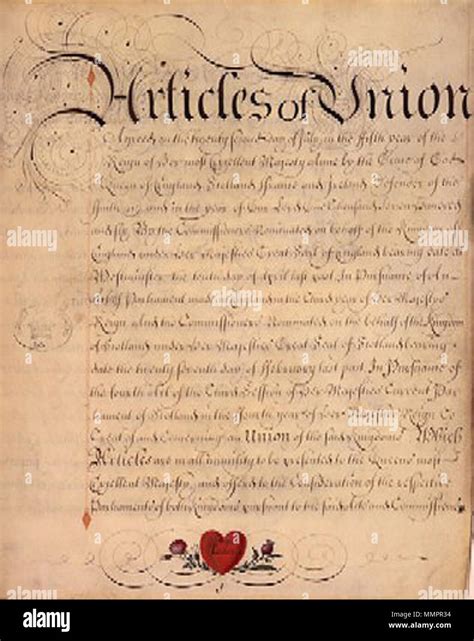 . Reproduction of the origional 'Articles of Union with Scotland 1707 ...