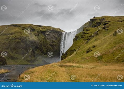 Hidden waterfall in cave stock image. Image of typical - 176253341