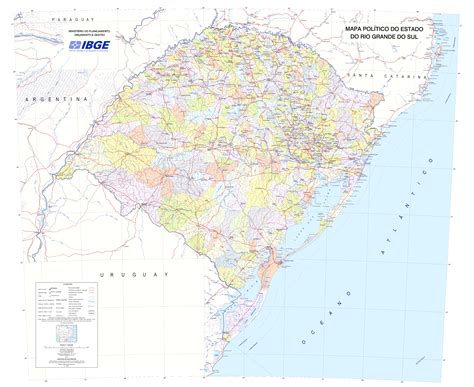 Political map of the State of Rio Grande do Sul, Brazil - Full size | Gifex