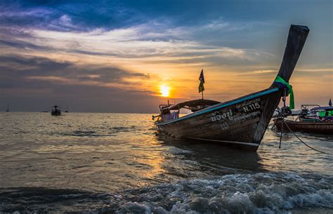 Free Images : beach, boats, clouds, dawn, dusk, fishing boat, ocean ...