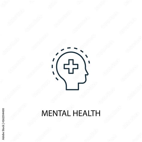 Mental health concept line icon. Simple element illustration. Mental health concept outline ...