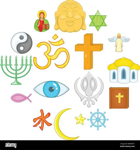 Religion icons set, cartoon style Stock Vector Image & Art - Alamy