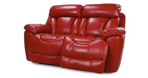 DFS SUPREME SETTEE 2 SEATER RED LEATHER POWER RECLINER SOFA | eBay