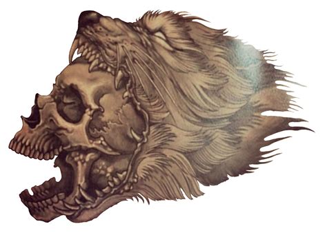 Wolf Skull Tattoo. http://3d-tattoodesign.com/hd-wolf-skull-tattoo/